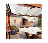 Waterproof U-shaped Wave Awnings - Light Gray Retractable Shade Sail for Patios Pergolas & Gardens Easy to Install (W2.4m x L10m / W7.87ft x L32.81ft)