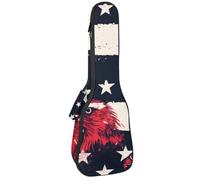 Waterproof Ukulele Case Bag, Durable 23" Ukulele Gig Bag with Storage and Handle - American Flag Bald Eagle Stars and Stripes Pattern