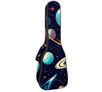 Waterproof Ukulele Case Bag, Durable 23" Ukulele Gig Bag with Storage and Handle - Cosmos Planets Comets Night Sky Galaxy Pattern