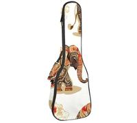 Waterproof Ukulele Case Bag, Durable 23" Ukulele Gig Bag with Storage and Handle - Retro Art Indian Elephant