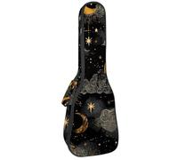 Waterproof Ukulele Case Bag, Durable 23" Ukulele Gig Bag with Storage and Handle - Seamless Magic Sun Moon Clouds Stars Pattern