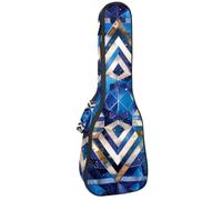 Waterproof Ukulele Case Bag, Durable 23" Ukulele Gig Bag with Storage and Handle - Star of David Blue Abstract Pattern