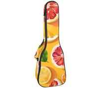Waterproof Ukulele Case Bag, Durable 23" Ukulele Gig Bag with Storage and Handle - Summer Lemons and Sliced Fruits