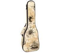Waterproof Ukulele Case Bag, Durable 23" Ukulele Gig Bag with Storage and Handle - Vintage Nautical Symbols Anchors