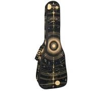 Waterproof Ukulele Gig Bag for Concert Ukuleles Padded Bag with Adjustable Straps - Magical Circle with Stars Zodiac Constellations Moon Phases