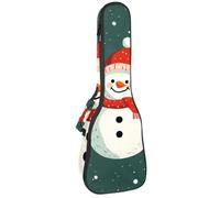 Waterproof Ukulele Gig Bag for Concert Ukuleles Padded Bag with Adjustable Straps - Merry Christmas Snowman