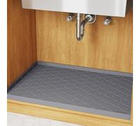 Waterproof Under Sink Mat, 28'' x 19'', Silicone Under Sink Liner for Kitchen Bathroom, Under Kitchen Sink Organizers and Storage, Cabinet Shelf Protector, Flexible Under Sink Drip Tray, Dark Grey
