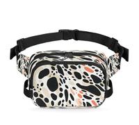 Waterproof Unisex Square Fanny Pack, Adjustable Waist Bag with Pockets, Abstract Polka Dots, 9 x 6.1 x 2.5 Inches