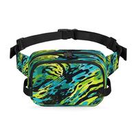 Waterproof Unisex Square Fanny Pack, Adjustable Waist Bag with Pockets, Abstract Wings, 9 x 6.1 x 2.5 Inches