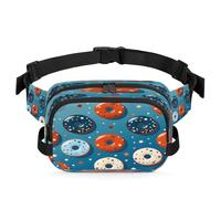 Waterproof Unisex Square Fanny Pack, Adjustable Waist Bag with Pockets, Donut Dreams, 9 x 6.1 x 2.5 Inches