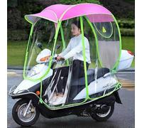 Waterproof Universal Mobility Scooter Canopy - Foldable Sun Shade & Rain Cover for Motor Scooters, Fully Enclosed Umbrella with Rearview Mirror, Blue Color