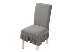 Waterproof Universal Stretch Chair Cover Set 6 Piece Solid Color Skirted for Dining Room Wedding Banquet Hotel Home Use Stool Protector Easy Fit & Durable