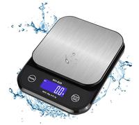 Waterproof USB Rechargeable Digital Kitchen Scale, 5kg/11lb High Precision Food Scale with LED Display, 0.5g/0.01oz Accuracy, Stainless Steel Weighing Platform Perfect for Cooking, Baking, Weight Loss