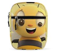 Waterproof Utility Crossbody Backpack, Happy Bee Printed Mini Sling Bag for Men Women,Chest Bag for Hiking Travel Sports Running