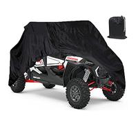 Waterproof UTV Cover, 420D Heavy Duty Oxford Cloth for Polaris RZR Yamaha Can-Am Defender Kawasaki Ranger Cover 4-6 Seater Passenger Protects 4 Wheeler Integrated Trailer System