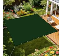 Waterproof UV Block Sunshade Sail 1x1m - Durable Polyester Canopy with Free Ropes for Patio, Deck, Pool & Camping - Dark Green Outdoor Shade Solution