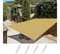 Waterproof UV Protection Rectangular Shade Sail 2.5x3.5m with Grommets & Ropes Wind Resistant Outdoor Canopy for Garden Patio Yellow