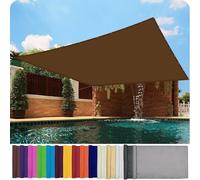 Waterproof UV Protection Sun Shade Sail 100x100 cm, Breathable PES Polyester Canopy, Custom Size Shade Net for Garden, Patio, Camping - Brown