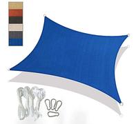Waterproof UV Protection Sun Shade Sail 5m x 5m White Outdoor Canopy for Garden & Patio Blocks 98% UV Rays Perfect for Relaxing in the Sun Blue Color