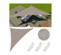 Waterproof UV Protection Tarp - 6.4 x 6.4 x 9.1 m Triangle Canopy for Outdoor Use Ideal for Garden Balcony and Terrace with Rope and DRing.