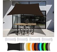 Waterproof UV-Resistant Brown Sun Sail Canopy 6.5x7m - Durable PES Polyester Outdoor Shade for Balcony, Garden, Patio, and Sun Protection