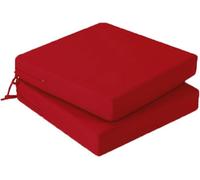 Waterproof & UV-Resistant Chair Cushions with Ties - Removable Covers for Garden Patio Balcony Kitchen - Red 40x40cm (Set of 2)