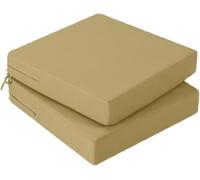 Waterproof & UV Resistant Chair Cushs with Str Removable Covers for Patio Garden Balcony & Kitchen Brass Color 35x35cm (Set of 6)