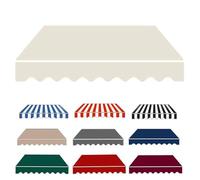 Waterproof UV-Resistant Polyester Canopy Fabric for Patio, Deck & Balcony - Red & White Outdoor Replacement - 19.6x4.9ft (6x1.5m)