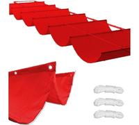Waterproof UV Resistant Retractable Sun Shade Sail Canopy Cover for Garden Patio & Sun Room1.2×5m Red Outdoor Shade Cloth for Rain Protection