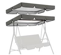 Waterproof UV Resistant Swing Canopy Replacement Cover for 3-Seater Swing Durable 210D Oxford Cloth Outdoor Furniture Protector (77x49x6in/195x125x15cm Grey)