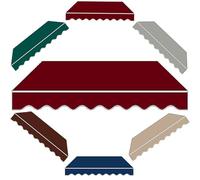 Waterproof UV-Resistant Wavy Valance Fabric Strips for Patio, Balcony & Garden - 8.2 x 6.6 FT Red Replacement Shade - Ideal for Decor & Restaurants