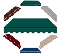 Waterproof UV Resistant Wavy Valance Replacement for Patio, Balcony, Deck & Garden - Durable Canvas Fabric Strips (Green, 10 x 8.2 FT)