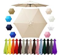 Waterproof UVResistant Umbrella Canopy Replacement 10ft Yellow Fabric for Patio Garden Beach Fits 2.0m to 4.0m Frames Durable Outdoor Shade Cover