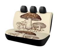 Waterproof Vintage Mushrooms Drawing Car Seat Cover Scratchproof Rear Seat Protector Universal Fit Bench Backseat Covers for Suvs Trucks Sedans Vans Pet Dog for Owners & Outdoor Enthusiasts Friendly