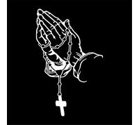 Waterproof Vinyl Car Stickers Decorative, Asudaro Personalized Car Creative Sticker Praying Hands & Rosary Sticker Hands Praying Pearl Jesus Car Sticker Fashion Car Sticker Decal