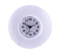 Waterproof Wall Clock, Mini Cute Bathroom Kitchen Mirror Suction Wall Clock, Shower Quartz Clocks for Home Bedroom Kitchen Deceoraion Use White