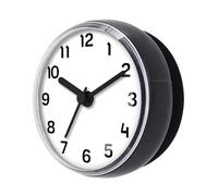 Waterproof Wall Clock - Portable Suction Fix System, Battery Powered Alarm Function, Steam Resistant Time Display Unit | Durable Moist Environment Timer Device, for Home Kitchen Bathroom Dormitory Use