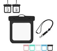 Waterproof Wallet for Swimming - Small Waterproof Key Holder Pouch,IPX8 Water Proof Surfing Car Key Fob Case Dry Bag,Pocket Holder with Lanyard for ID Badge Credit Card Money Coins License (Black)