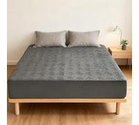 Waterproof Washable Mattress Protector Soft Breathable TPU and Polyester Fiber Mattress Pad Cover for Bedroom Hotel Home(dark grey)