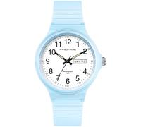 Waterproof Watches for Women White Ladies Female Easy to Read with Second Calendar Day Date Hand Analog Quartz Wrist Watch Luminous Colorful Simple Minimalist Design, Blue, simple