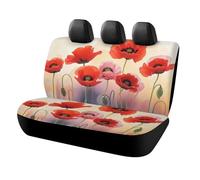 Waterproof Watercolor Red Poppy Flowers Car Seat Cover Scratchproof Rear Seat Protector Universal Fit Bench Backseat Covers for Suvs Trucks Sedans Vans Pet Dog for Owners & Outdoor Enthusiasts Friendl