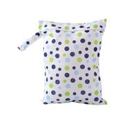 Waterproof Wet Bag with Handle and Zip, 30x40 cm, Reusable Washable Nappy Organiser for Baby Toddler Nappies, Travel, Gym, Beach and Pool, Pink and Blue Polka Dot (Blue)