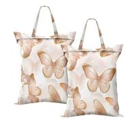 Waterproof Wet Bags For Butterfly Valentines Gold Dirty Laundry Traveling Bag Bathing Suit With Handle 2Pcs