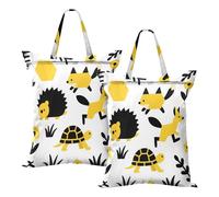 Waterproof Wet Bags For Clothes Cute Black Yellow Turtle Hedgehog Bear Rabbit Dirty Clothes Traveling Bag Swimming With Handle 2 Pack