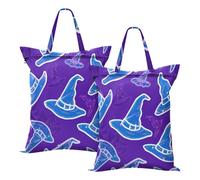 Waterproof Wet Bags For Clothes Happy Halloween Witch Hat Purple Dirty Clothes Bag For Traveling Swimsuits With Handle 2 Pack