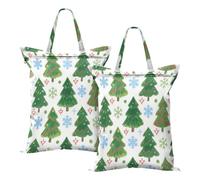 Waterproof Wet Bags For Merry Christmas Green Christmas Tree Dirty Clothes Bag For Traveling Swimming Pool With Handle 2 Pack