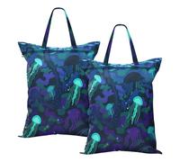 Waterproof Wet Dry Bags Undersea Camouflage Black Blue Jellyfish Dirty Clothes Traveling Bag Swimming Pool With Handle 2 PCS
