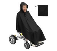 Waterproof Wheelchair Poncho Cover Full Body Coverage, Windproof & Protects from Rain, Reflective Wheelchair Rain Cover with Adjustable Hood for Men Women, Universal Fit for Mobility Scooter & Wheelch