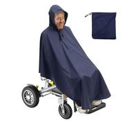 Waterproof Wheelchair Poncho Cover Full Body Coverage, Windproof & Protects from Rain, Reflective Wheelchair Rain Cover with Adjustable Hood for Men Women, Universal Fit for Mobility Scooter & Wheelch