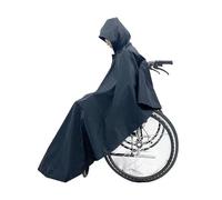 Waterproof Wheelchair Raincoat Disabled Wheelchairs Cloak-rain Cape Polyester Poncho with Reflective Stripe for Elderly Patients(Dark Blue)